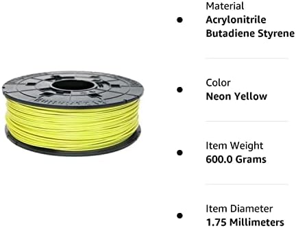 Филамент за печатач Xyzprinting ABS 3D, NFC, димензионална точност +/- 0,02 mm, 600g spool, 1,75 mm, неонски жолт