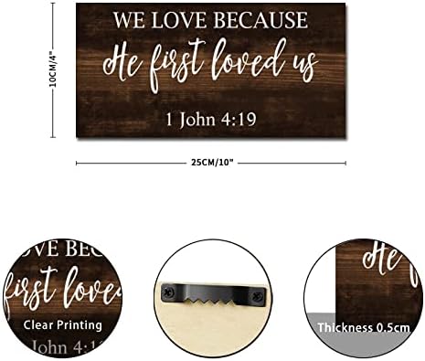 Ние сакаме затоа што тој прво нè сакаше 1 Јован 4: 19 дрвени знаци гроздобер жетва ден христијански цитат wallиден знак wallиден декор виси знак