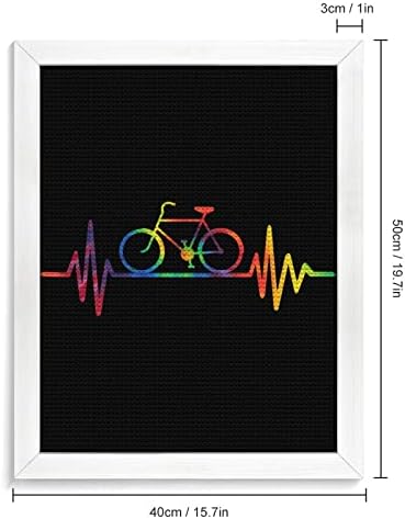 Tye Die Blike Heartbeat Bike 5d DIY вежба Дијамантски комплети за сликање Кристал везови wallид што виси уметност со рамка за декорација на