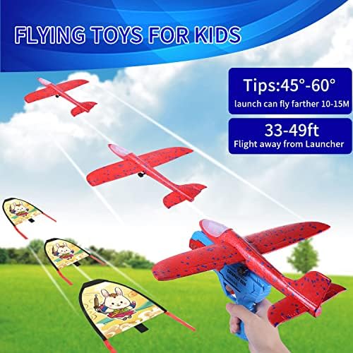 2 пакувања играчки за фрлање авиони, играч на змејови со комплети играчки за играчки, предводена од авион за пена, катапулт авион, 2 режими