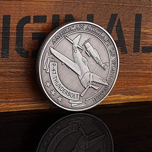 Втората светска војна Американски П-47 Молња борец комеморативен медал за монети странски воени обележја воени фанови колекција копија