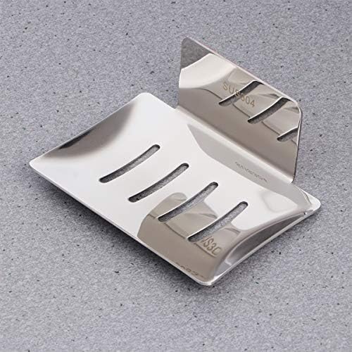 Cabilock 1PC 304 држачи за складирање на сапуни од не'рѓосувачки челик со бесплатен удар за лепак за нокти бесплатно за кујна кујна сребро