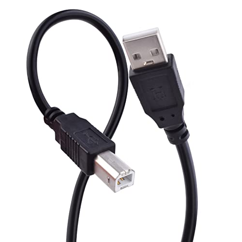 KOFFMON 6.6FT USB2.0 печатач Кабел Машки USB A до B кабел за печатач компатибилен со HP DeskJet 3050A 3632 6940; HP Envy 5540