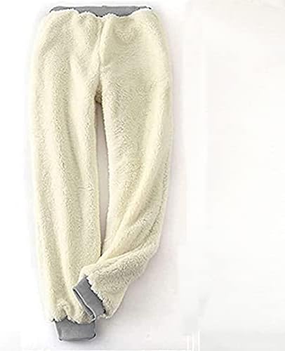 Panенски зимски џогерски панталони Шерпа руно наредени џемпери, обични лабави опремени топли џогери хеланки за кампување за пешачење