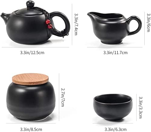 Mini Travel Kung Fu Teapot Cup Set - Преносна кинеска керамичка чанта за подароци за чајници сите во една, погодна за деловен хотел на отворено