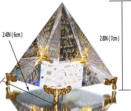 Waltz & F Crystal Sanskrit Pyramid со столбови за домашна канцеларија за забави Декорација 2.4 ''