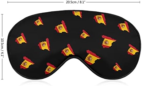 Шпанија знаме мапа маска за спиење мека маска за очите на капакот Ефективно засенчување на засенчување со еластична лента за прилагодување