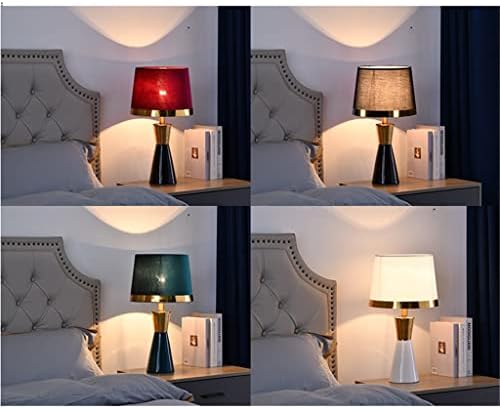 PQKDY PHNOM PENH керамички маса за ламба далечински управувач затемнување дневна соба спална соба кревет ламба дома декор E27 црна сенка