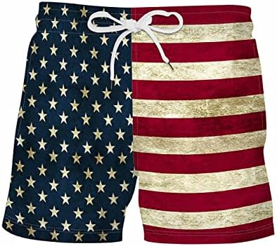 Брзи суви шорцеви за капење мажите Американски знаме печати моден спорт, пливање, плус патриотски боксерски брифинзи, костими за капење