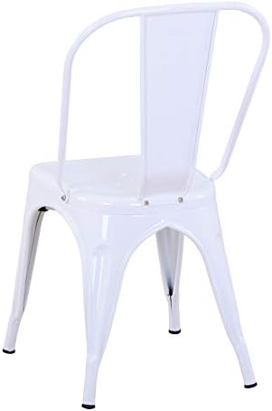 ФДВ Метални Трпезариски Столици Комплет од 4 Внатрешни Надворешни Столици Столици За Двор Кујнски Столови Висина На Седиштето 18 Инчи