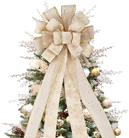 Топпер Лак за новогодишна Елка, 44х12 Инчен Вештачки Декор За Цветна Елка, За Семејство, Свадба, Роденденска Забава, Божиќна Декорација