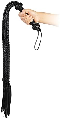 Венешен ропкинг -слаба, 31,5 инчи лажни кожни камшици за возрасни BDSM Play, црна
