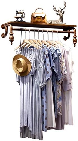 Fkdedn облека решетката железен wallид монтиран решетка за облека за облека со дрвени полица за складирање на облека за складирање на облека