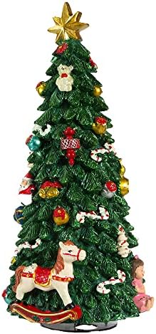 Курт С. Адлер 8,7-инчен новогодишно дрво со музичка кутија со револвирање на Дедо Мраз