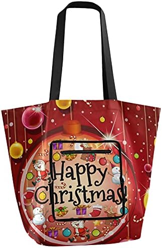 Среќна нова година Божиќна Дедо Мраз Дедо Мраз, преклопени раменици, торбичка за намирници за намирници, тешка школа торба торба за купување