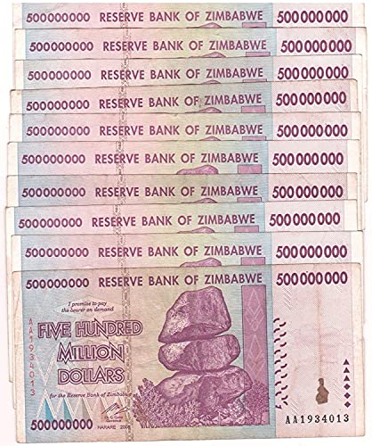 2008-10х 5 500 Милиони Зимбабве Долари 2008 Резервна Банка На Зимбабве Продавачот Циркулираше