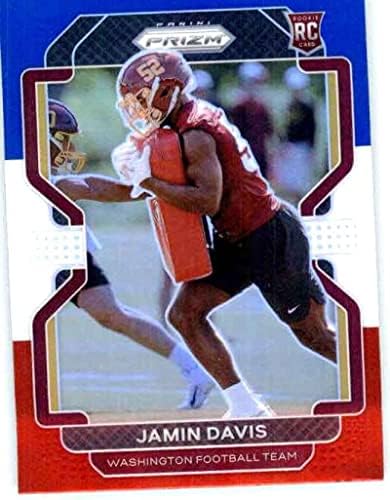 2021 Panini Prizm Prizm Red White and Blue 383 Jamin Davis RC Rookie Washington Football Teman NFL Football Trading Card
