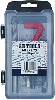 Алатки AB Tools M12 X 1,75мм Комплет за поправка на навој/HELICOIL 9PC Поставете оштетена нишка AN016