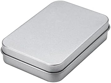 Anncus 200pcs + 88*60*18mm сребрена боја правоаголник калај кутија, обична кутија за подароци за бонбони без печатење WEN5597