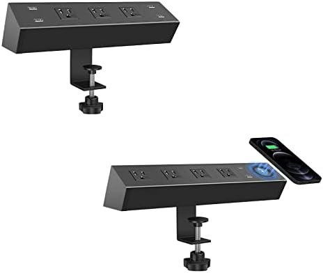 Лента за напојување на бирото со USB порти/лента за напојување со работна површина со безжичен полнач USB-C USB-A порта