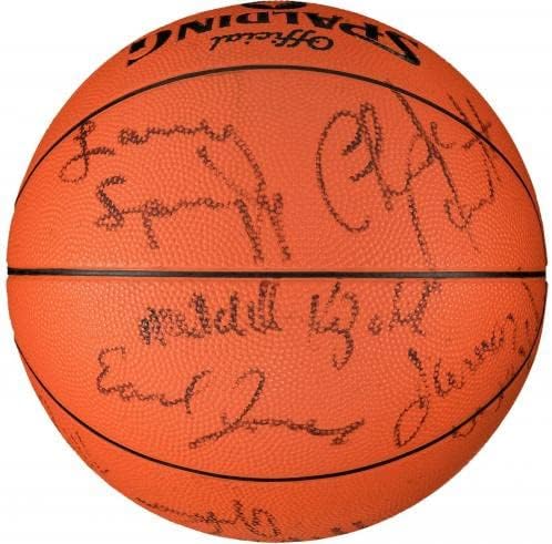 1984-85 Лос Анџелес Лејкерс во НБА Шампионски тим потпиша гроздобер кошарка ПСА ДНК Коа - Автограмирани кошарка