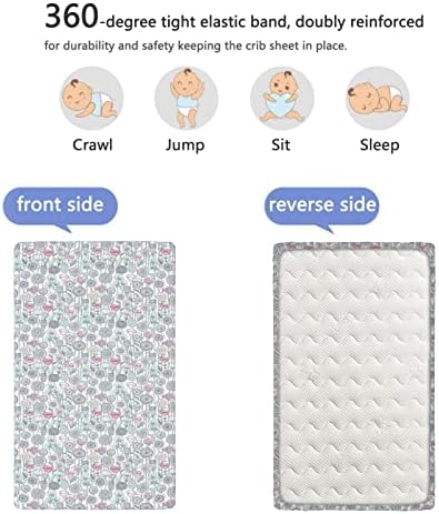 Пастелни тематски опремени мини чаршафи, преносни мини чаршафи за столбови за деца со постелнина за бебиња за момчиња, 24 „x38“, бледо