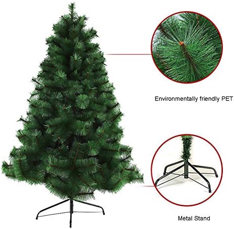 Топил 6ft Вештачко новогодишно елка нелична декорација на празникот, премиум шарма-Божиќно дрво w/преклоплив метален штанд,