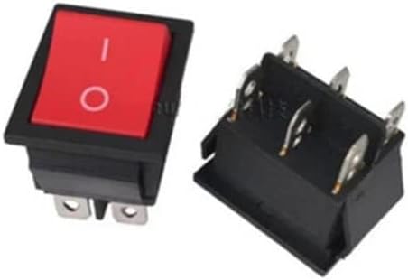 5PCS AC 250V 15A 125V 20A црна црвена зелена Snap DPST On -Off 2position 6 Pins Latching Rocker Switch -