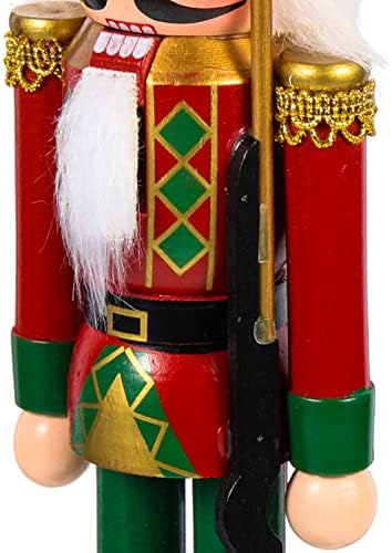 Амосфун дрвена оревчеста куклена декорација Божиќна војска фигура дрвена оревче занаетчиска занает