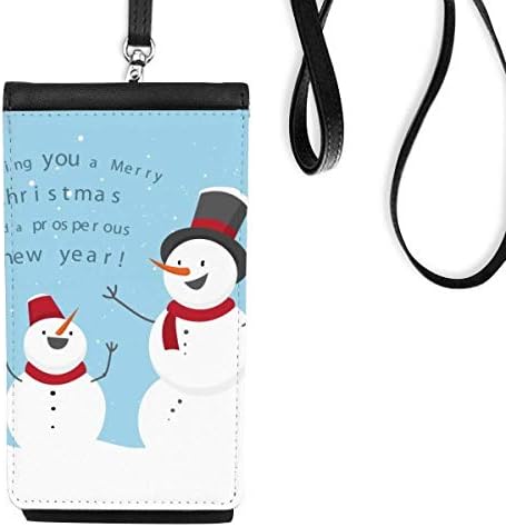 Merry Mas Snowman Blue Sky Model Телефонски паричник чанта што виси мобилна торбичка црн џеб