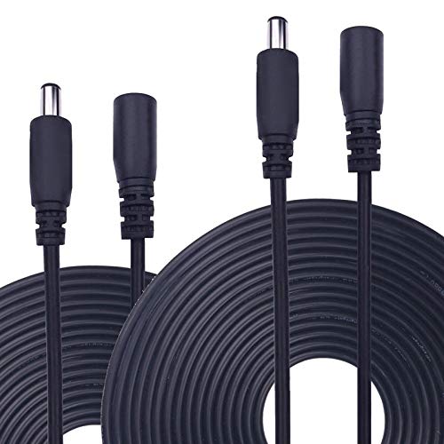 Lonnky 12V DC продолжен кабел, 5,5 mm x 2,1 mm машки до женски DC кабел за продолжување на напојувањето, продолжен кабел за безбедносна