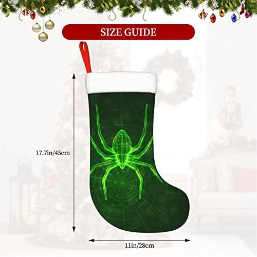 Cutedwarf Spider Web Glow во темната Кристама чорапи Божиќни украси на дрво Божиќни чорапи за Божиќни празнични забави подароци 18-инчи