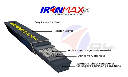 Ironmax 8c V појас A60 / 4L620 Classic Wrapped, Industrial Rubber Band Drive Conveyor Belt, 1/2 x 62 OC