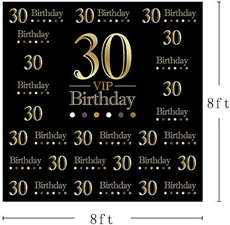 Mehofoto црна фото студио штанд позадина ВИП среќна 30 -та роденденска забава Банер позадини за фотографија 8x8ft