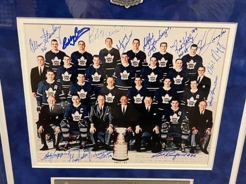 1962-63 Стенли Куп шампиони во Торонто јавор лисја екипа потпишана врамена фотографија JSA COA - Автограмирана НХЛ Фотографии