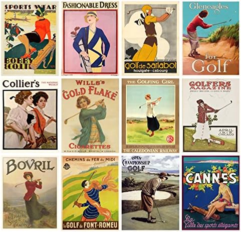 2023 Wallиден календар [12 страници 8 x12] Golf Girl Girl Vintage Sport Ads Post Advert