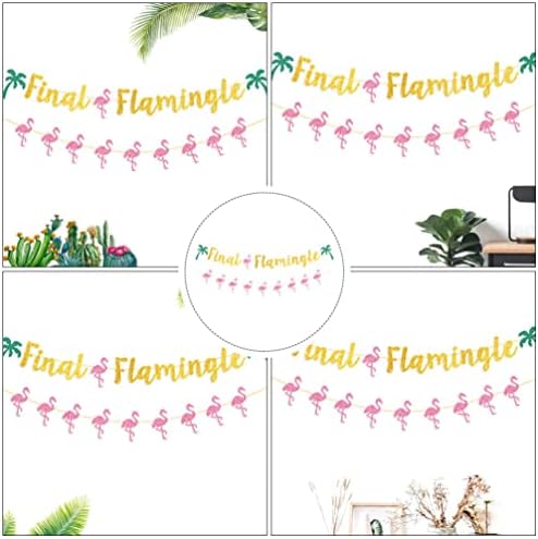 АБУФАН Неонски Знаци 2 парчиња Хавајска Декорација На Забави Луау Забава Снабдува Хавајски Тропски Банер Фламинго Венец За Материјали За