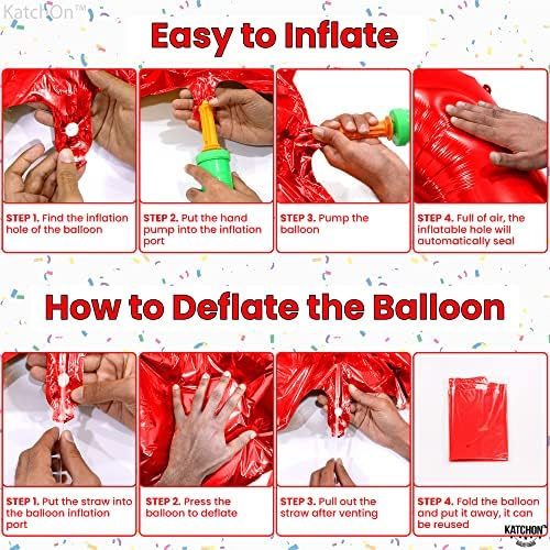 Катчон, Црвени Броеви Од 14 Балони-40 Инчи | број 14 балони за родендени | 14 роденденски балони за момчиња, Украси за 14-ти Роденден