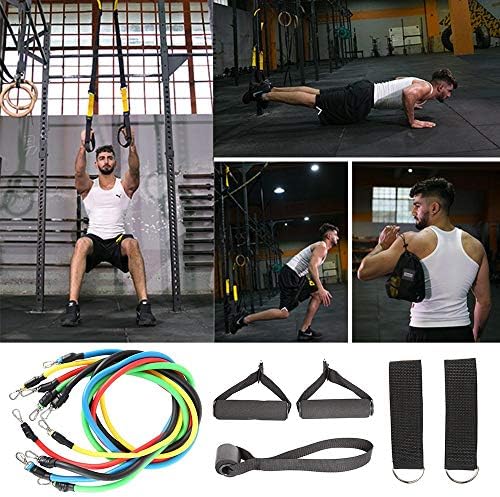 Syksol Guangming - Отпорни ленти 5 влечење јажиња со рачка за фитнес затегнување вежба 10 30 фунти јога, опрема за домашна теретана за мажи/жени