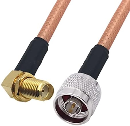 Конектори RG142 N машки до SMA Femaleенски адаптер за десен агол 50ohm директно продолжение на коакс -скокачки кабел - кабел -