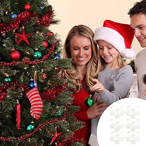 Besportble Green Tinsel 3 Пакувања Божиќни украси куки за Божиќ, божиќни закачалки од не'рѓосувачки челик куки за новогодишни куки