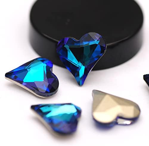 10pcs 8x9mm12x13mm слатко срце сјајно стакло ригинестони нокти Rhinestone 3D накит што прави монистра DIY уметнички скапоцен камен