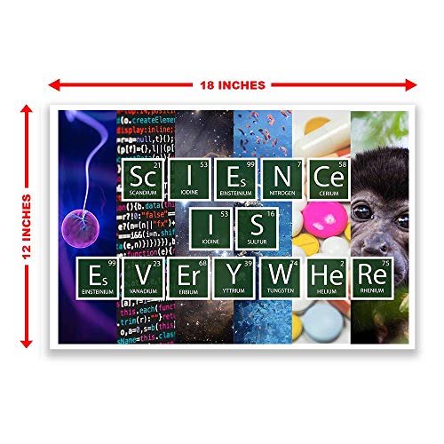Училница Постер Науката Е Насекаде Постер | Навистина Кул Уникатни Постери Дизајнирани За Училници 12-инчен од 18-Инчен | Научна Класа Постери