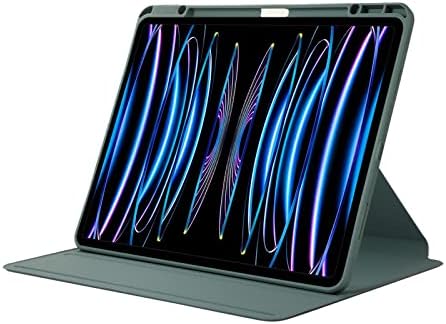 Таблет компјутер случај, компатибилен со iPad Pro 12.9 2022 12.9inch Тенок мулти- агли на гледање Стенд случај, TPU покритие со држач