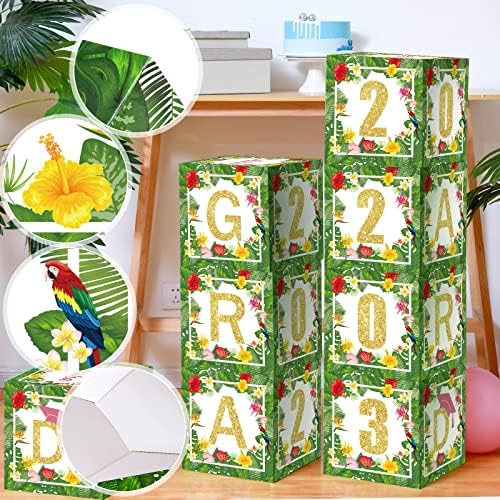 Излез 4 Парчиња 2023 Кутија За Дипломирање Алоха Хавајски Луау Декорации За Забави Тропска Кутија За Подароци За Дипломирање Алоха Честитки