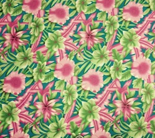 Пико Текстил Тропски Цвеќиња Цветни Цвет Руно Ткаенина - 10 Јарди Болт Стил ПТ211