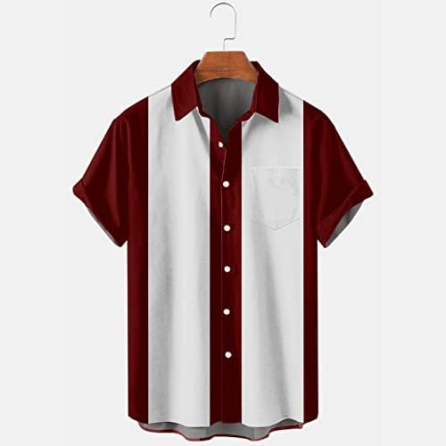 2023 Нови машки летни обични печати плус големина кошула со кратки ракави, исклучете ја кошулата со кошула со кошула со кошула мажи