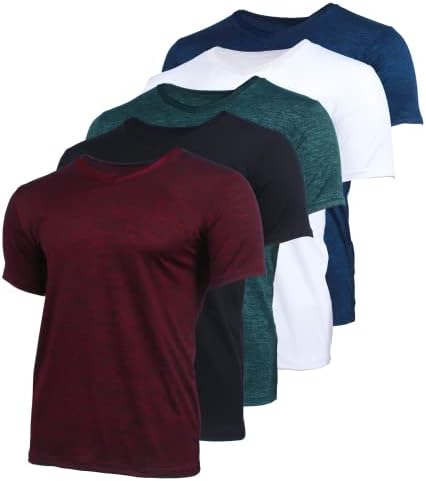 Бруклин вертикални мажи со 5 пакувања V-вратот Брза суво влага за губење активна атлетска изведба маица