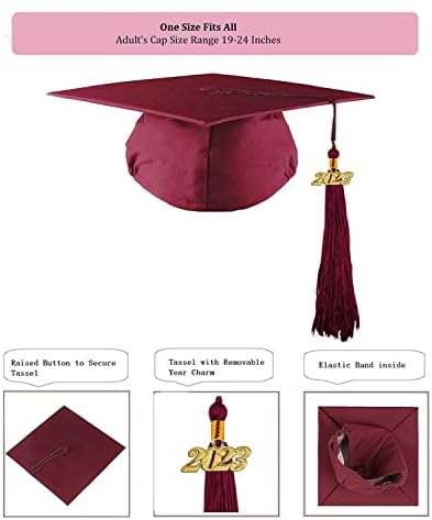 Хепна Унисекс-Мат Капа За Дипломирање На Возрасни Со Ресел 2023 за Дипломирани Студенти Од Средно училиште