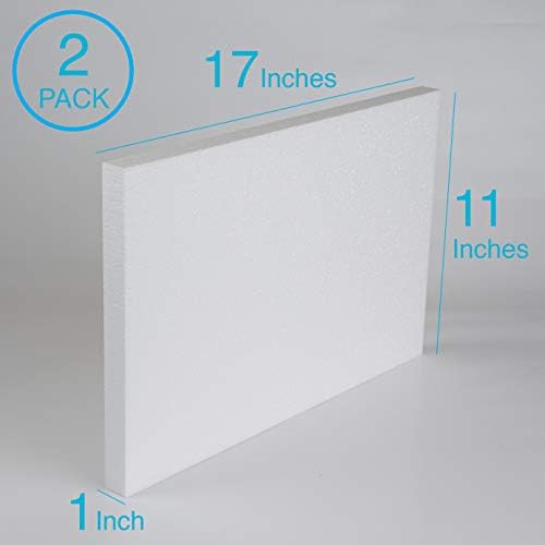 Блок за пена од Silverlake занаетчиска пена - 2 пакет од 11x17x1 EPS полистиренски листови за занаетчиство, моделирање, уметнички проекти и